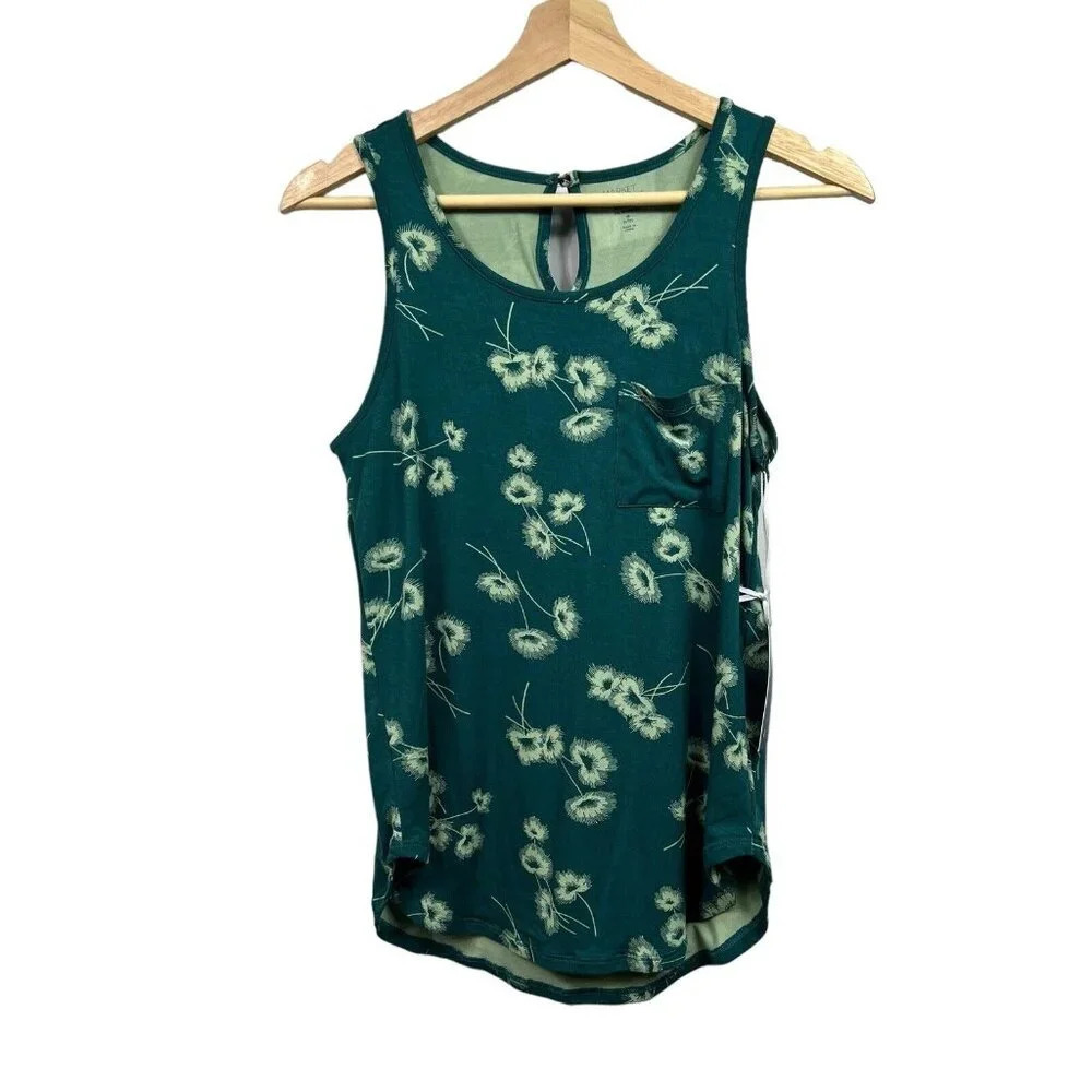 NWT Market and Spruce Stitch Fix Green Floral Print Tank Top Size PXS XS Petite